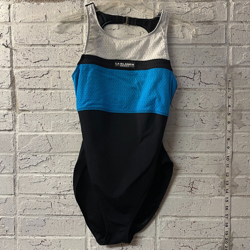 🏊‍♀️ Vintage La Blanca Sport Colorblock One-Piece Swimsuit - Size 10 🏊‍♀️